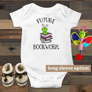 Future Bookworm Baby Bodysuit Funny Baby Clothes Book Baby Outfit Hipster Baby Clothes Geek Baby Clothes Baby Announcement Book Lover Gift