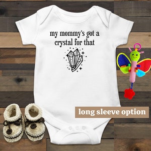 Body de bebê de cristal, mamãe bruxa, roupas engraçadas de bebê, roupa fofa de bebê, roupas de bebê Boho, coisas de bebê bruxa, anúncio de bebê, celestial
