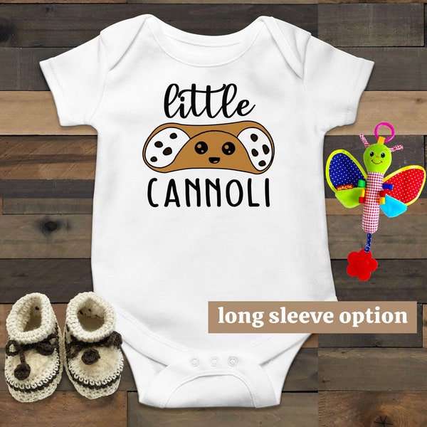 Little Cannoli Baby Bodysuit Funny Baby Clothes Cute Italian Baby Outfit Food Baby Clothes Baby Announcement Pregnancy Reveal Boy Girl Gift