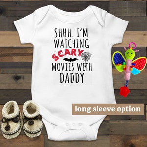 Scary Movie Baby Outfit, Funny Baby Bodysuit, Halloween Baby Outfit, Novelty Baby, Horror Baby Clothes, Spooky Baby Announcement, Dad Gifts