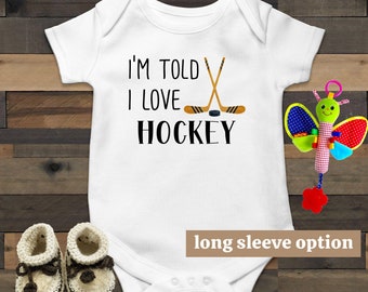 Hockey Baby Bodysuit, Funny Baby Clothes, Cute Baby Outfit, Hockey Baby Shower, Hockey Dad Gift, Slad Shot, Baby Announcement, Hipster Tee
