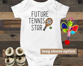Future Tennis Star Baby Bodysuit Funny Baby Clothes Sports Baby Outfit Baby Announcement Newborn Gift Cute Baby Romper Tennis Baby Shower
