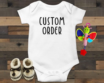 Combinaison bébé personnalisée, vêtements de bébé personnalisés, tenue de bébé personnalisée, annonce de bébé, nom de bébé, texte personnalisé, votre design ici