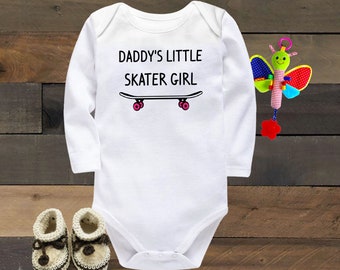 Daddy's Little Skater Girl Baby Bodysuit, Future Skating Buddy