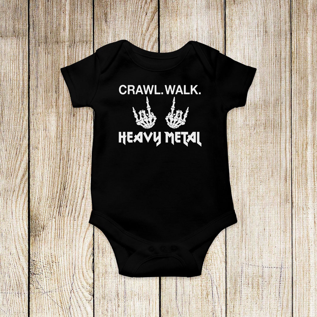 Heavy Metal Baby Bodysuit, Rock Baby Clothes, Funny Baby Clothes, Cute