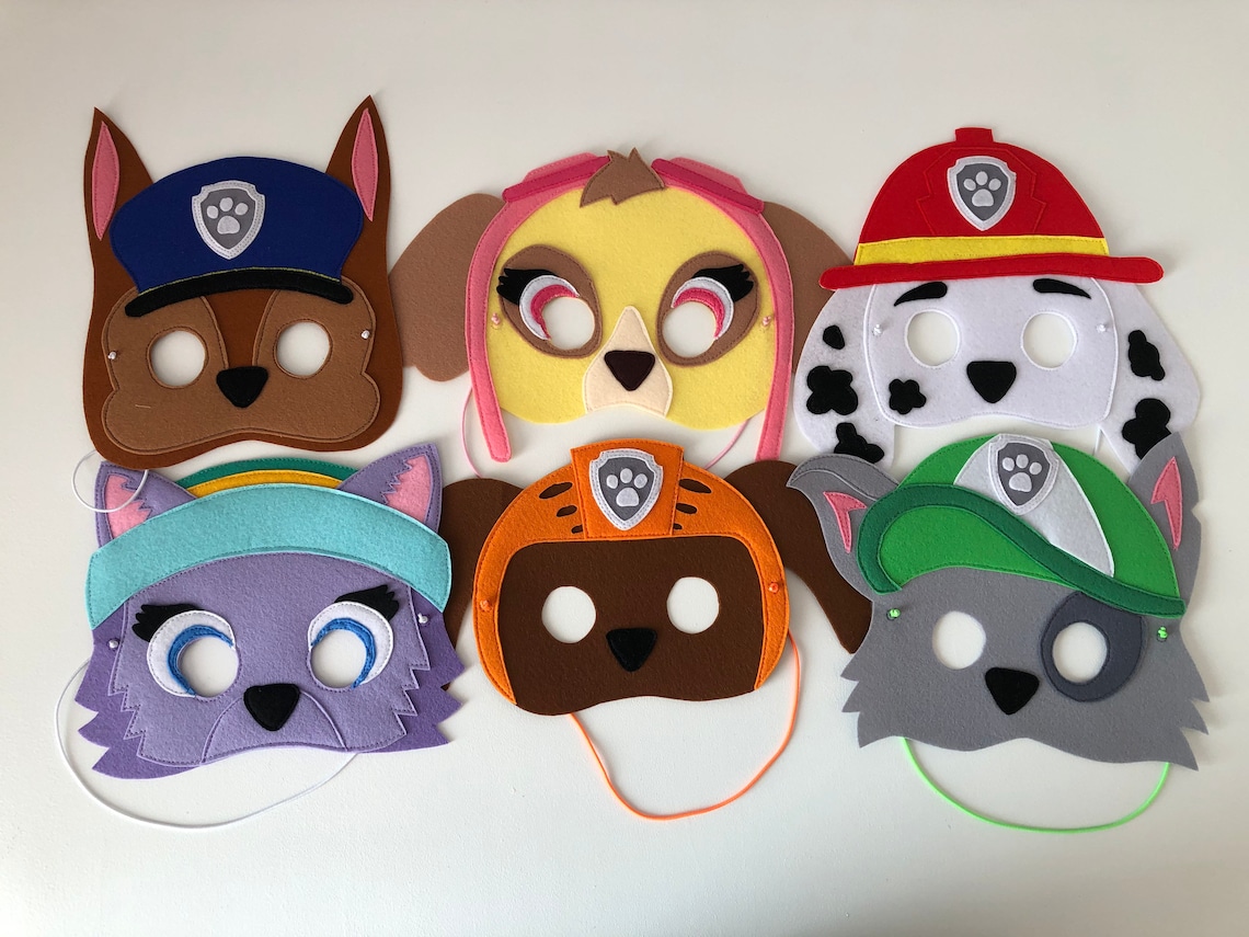 Paw Patrol Mask Paw Patrol Paw Patrol Games Party Mask for | Etsy