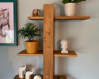 solid wood wall mounted shelving unit/plant stand/display unit/bookcase/scandi design