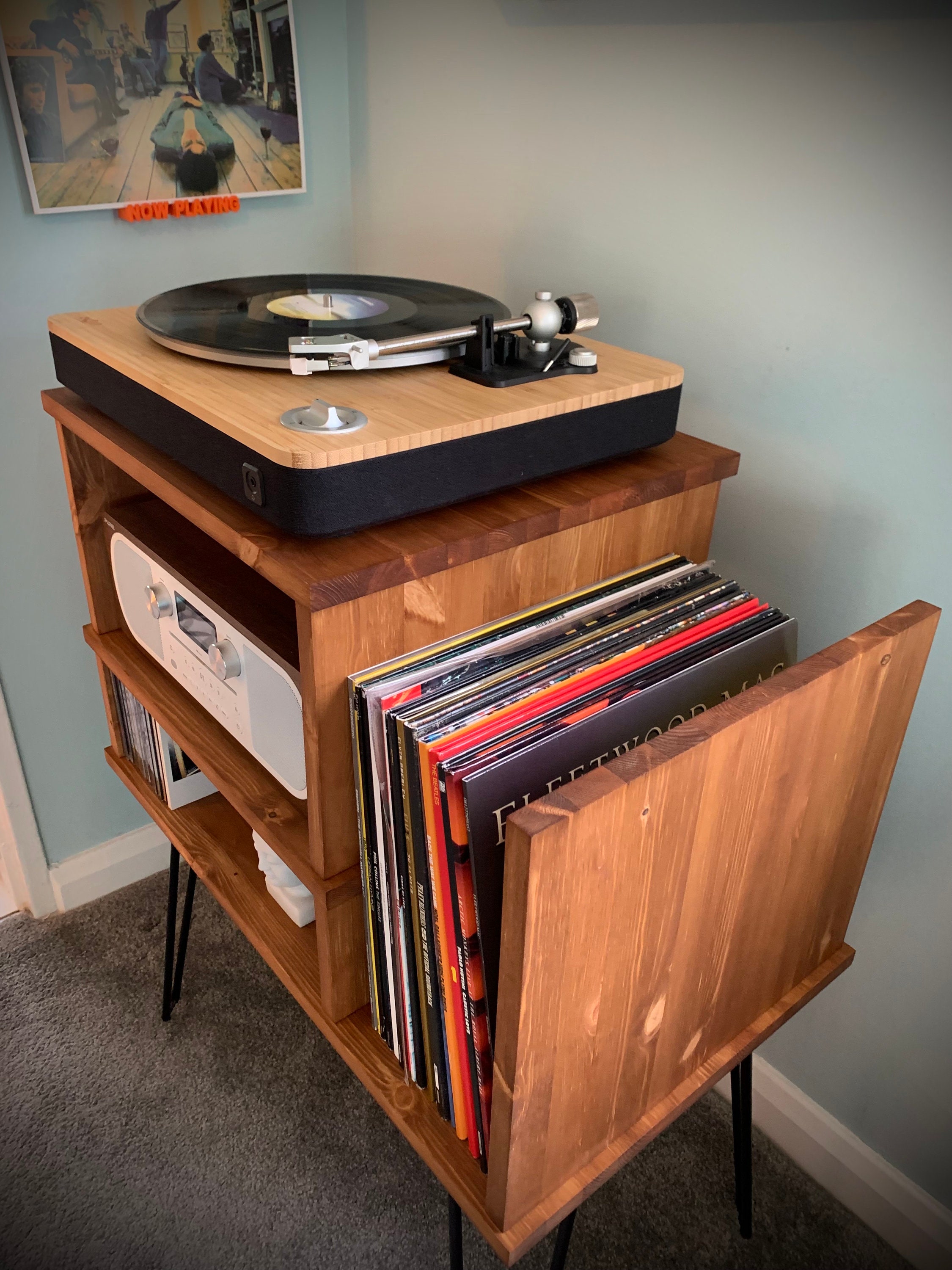 Record Player Stand Shelf/space Etsy UK