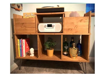 Record Player Stand Handcrafted Turntable cabinet with Vinyl Record Storage, Vinyl Record Holder & LP Storage Unit CUSTOMISED Sizes/ Colours