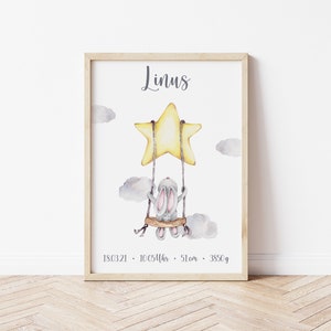 HASE | Namensposter | Poster personalisiert | Mond | 20x30 | 30x45