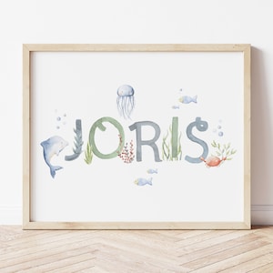 UNDERWATER Name Poster | | individual letters Birth Poster | Poster Name | Children's room | personalized | 20x30 | 10:45