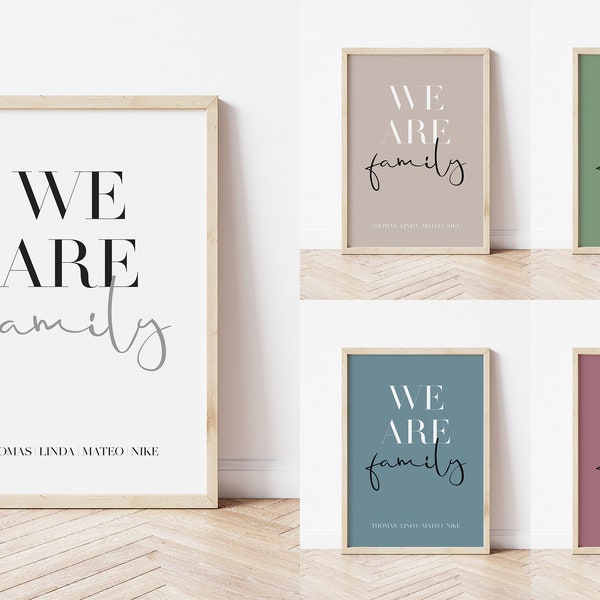 WE ARE FAMILY Poster | personalisiert | Namen | Familie | Poster oder digitale Datei