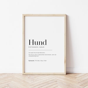 DOG Definition Poster | furry nose | Duden | 5 Formats | digital file
