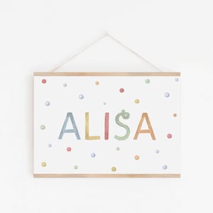 NAMENSPOSTER DOTS | individuell Buchstaben | Geburtsposter | Poster Name | Kinderzimmer | personalisiert | 20x30 | 30x45 | 40x60