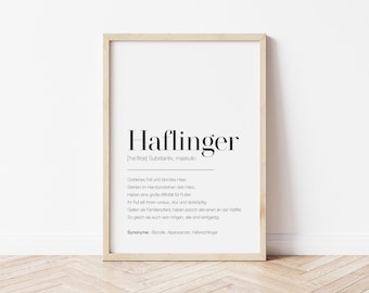 HAFLINGER Definition Poster | Hafie | Duden | digitale Datei | 5 Formate