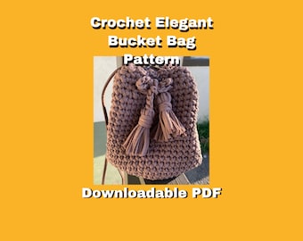 Bolsa balde elegante de crochê