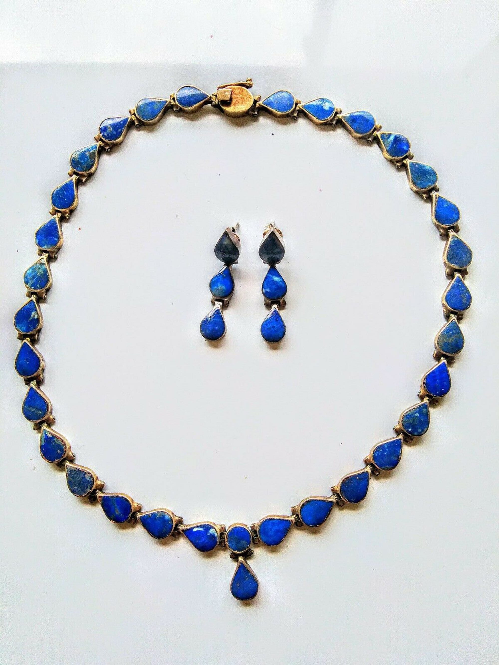 Vintage Chilean Natural Lapis Lazuli Sterling Silver Necklace | Etsy
