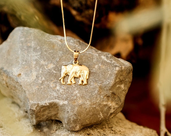 Featured listing image: 14k Solıd Gold Cute Elephant Necklace - Fashion Animal Necklace - Elephant Jewelry, Good Luck Necklace , Minimal Necklace