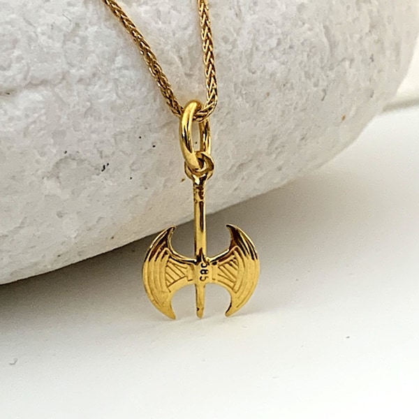 Pendant Labrys Axe 14K Solid Gold Ancient Axe/ Pendant Ancient Greek Jewelry/ 585 stamp/Minoan axe/ battle axe/Knossos Labrys/