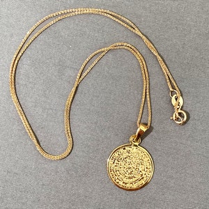 Greek pendant 14k yellow solid gold Phaistos Disc 18mm. Minimal necklace. Ancient Greek Medallion. Coin necklace. Minoan. Thin pendant.