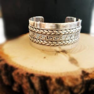 Silver bracelet Meander/ Greek Mythology/ Cretan Bangle