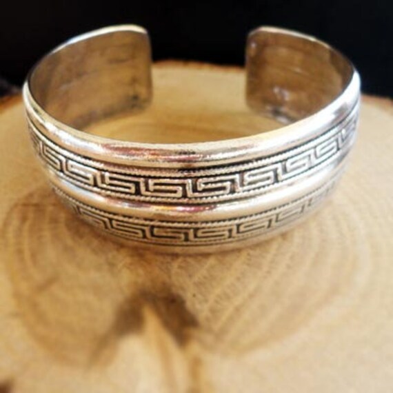 Silver bracelet/ Meander Bangle/ Greek Mythology - image 2