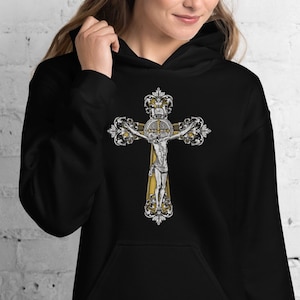 St Benedict Medal Cross Crucifix Catholic Unisex Hoodie