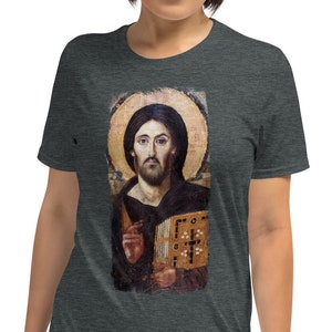 Icon of Jesus Christ Pantocrator Mount Sinai Orthodox Short-Sleeve Unisex T-Shirt