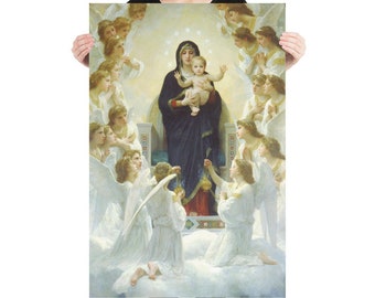 Regina Angelorum Queen of the Angels Mary by William-Adolphe Bouguereau (1900) Poster