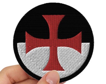 Knights Templar Battle Flag Morale Tactical Deus Vult Army Christian Warrior Crusader Knights Cross Militum Christi Embroidered Patch