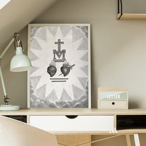 Most Sacred Heart of Jesus Christ Immaculate Heart of the Virgin Mary Catholic Poster Print