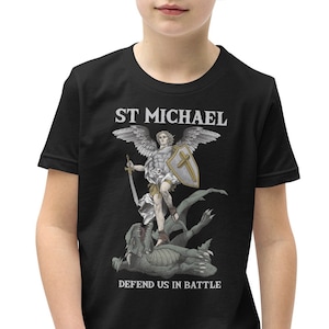 Saint Michael the Archangel defend us in battle Youth Short Sleeve T-Shirt