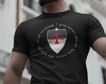 Knights Templar Crusader Motto and Cross Non nobis Domine Short-Sleeve Unisex T-Shirt