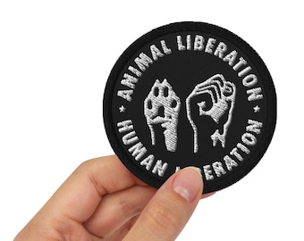 Animal Liberation Embroidered Patch - Vegan Activist Design