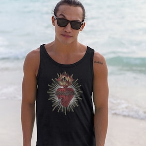 Allerheiligste Hart van Jezus Christus Katholieke Unisex Tanktop