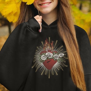 Immaculate Heart of Virgin Mary Catholic Devotion Unisex Hoodie