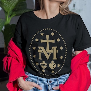 Virgin Mary Miraculous Medal Catholic Short-Sleeve Unisex T-Shirt