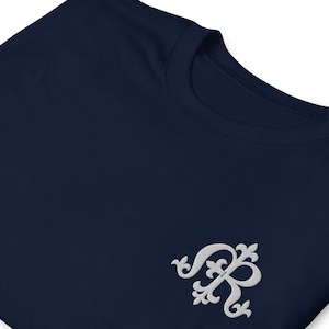 Auspice Maria Catholic Virgin Mary Insignia Monogram Embroidered Short-Sleeve Unisex T-Shirt