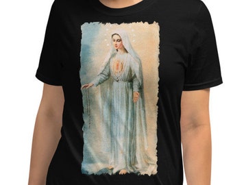 Our Lady of Fatima Virgin Mary Catholic Painting Unisex T-Shirt