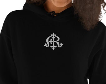 Auspice Maria Catholic Virgin Mary Insignia Monogram Embroidered Unisex Hoodie