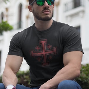 Jerusalem Cross medieval Knights Cross Crusader Short-Sleeve Unisex T-Shirt