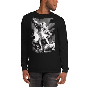 St Michael the Archangel Patron Saint Catholic Men’s Long Sleeve Shirt