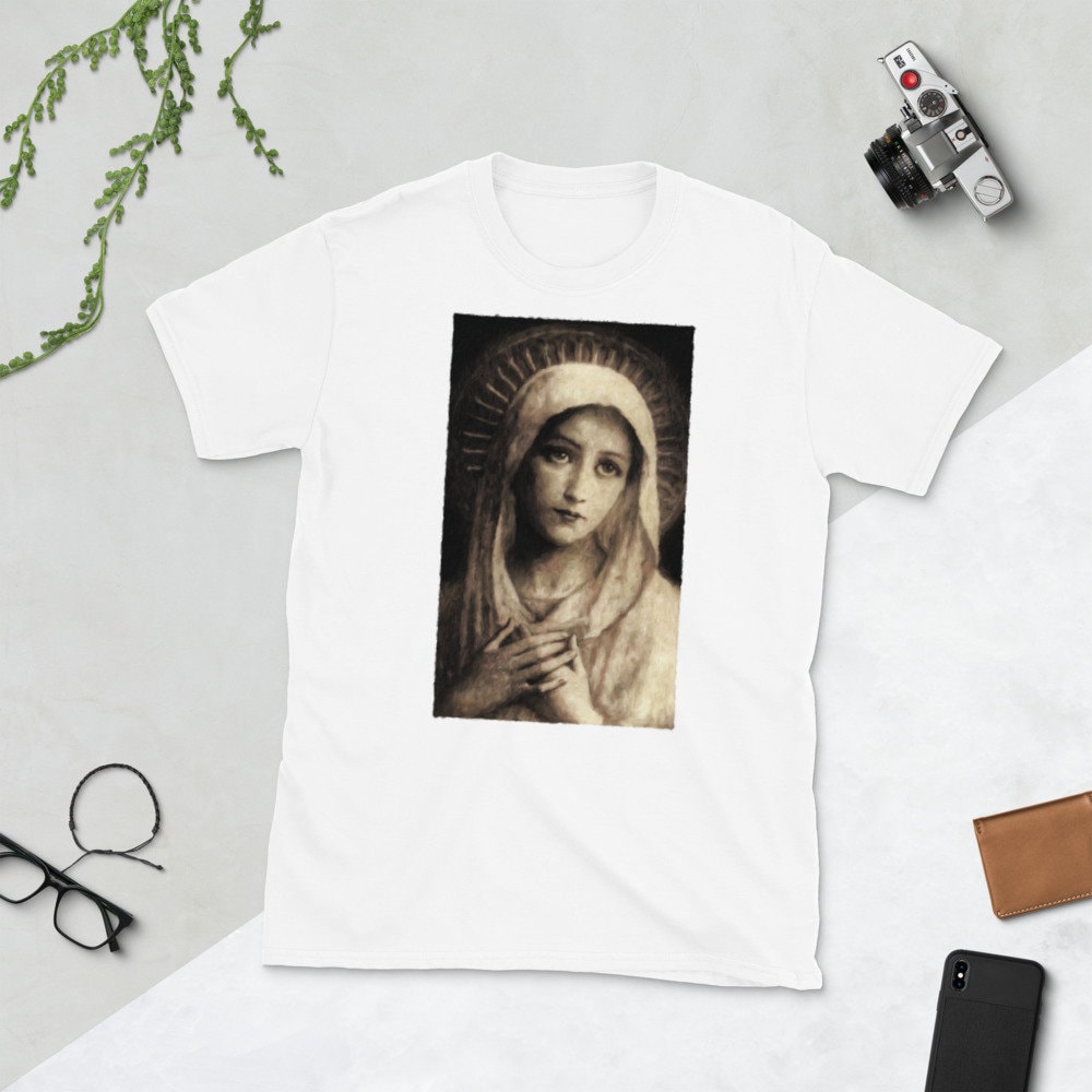 聖母マリア絵画半袖ユニセックスTシャツ - Etsy 日本