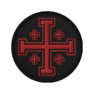 Jerusalem Cross Knights Templar Morale Tactical Deus Vult Christian Warrior Crusader Knights Cross Militum Christi Embroidered Patch