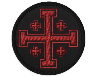 Parche bordado con la Cruz de Jerusalén - Moral de los Caballeros Templarios, Guerrero Cristiano