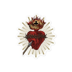 Sacred Heart of Jesus Christ Catholic Sticker image 2