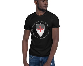 T-shirt grigia dei Cavalieri Templari con croci