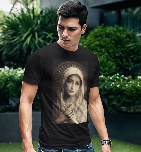 Tシャツ(半袖/袖なし) ameri vintage MARY PAINTING TEE Virgin Mary Painting Short-sleeve Unisex T-shirt - Etsy