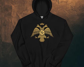Sudadera unisex con capucha y águila bicéfala del Imperio Bizantino de Constantinopla