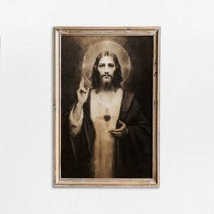 Sacred Heart of Jesus Christ Chambers Painting Poster